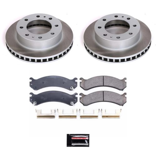 2010-2011 GMC Savana 2500 / Chevrolet Express 2500 Front Semi-Coated Rotor Brake Assembly with Ceramic Pads - Premium Replacement