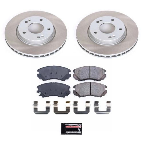 2007-2010 Hyundai Elantra Front Semi-Coated Rotor Brake Assembly - Premium Replacement