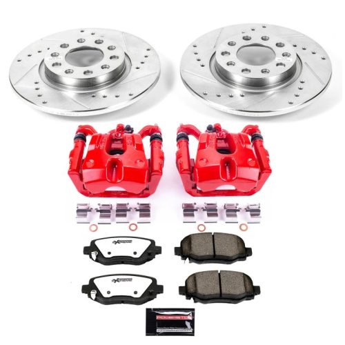 2014-2015 Jeep Cherokee, 2015 Chrysler 200 Power Stop Z36 Truck & Tow Brake Upgrade Kit with Drilled & Slotted Rotors - Premium Heavy-Duty Replacement