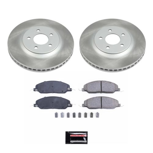 2005-2010 Ford Mustang Front Semi-Coated Rotor Brake Assembly with Ceramic Pads - Premium Replacement