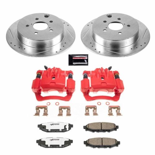 2012-2013 Subaru Impreza Rear PowerStop Z26 Street Warrior Brake Upgrade Kit with Powder Coated Calipers - Premium Replacement