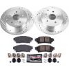 2016-2018 Toyota Mirai & 2012-2014 Toyota Prius V Heavy-Duty Drilled and Slotted Brake Rotor with Carbon-Fiber Ceramic Pads - Premium Replacement