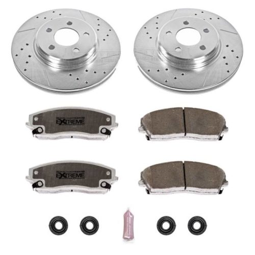 2005-2010 Chrysler 300 & 2006-2010 Dodge Magnum Heavy-Duty Performance Brake Upgrade Kit with Drilled & Slotted Rotors and Carbon-Fiber Ceramic Pads - Premium Replacement