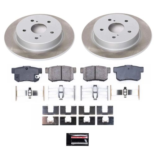 2012-2013 Suzuki SX4 Rear Semi-Coated Rotor Brake Assembly with Low-Dust Ceramic Pads - Premium Replacement