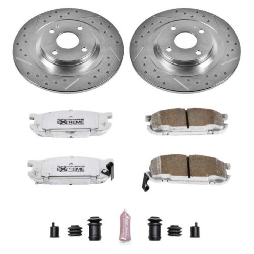 2001-2005 Mazda Miata Rear Z26 Street Warrior Brake Upgrade Kit - Premium Heavy-Duty Drilled and Slotted Rotors with Carbon-Fiber Ceramic Pads