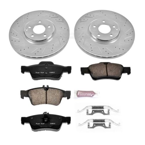 2006-2014 Mercedes-Benz CLS500 & E350 Rear Z23 Evolution Sport Brake Kit - Heavy-Duty Drilled & Slotted Rotor Upgrade with Carbon-Fiber Ceramic Pads - Premium Replacement
