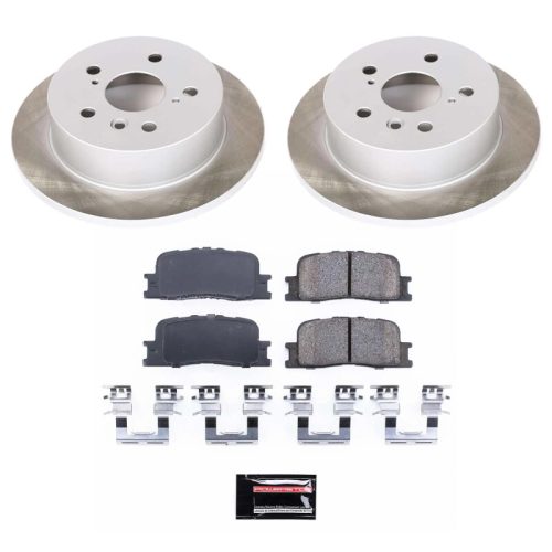 2002-2006 Toyota Camry & Lexus ES300/ES330 Rear Semi-Coated Rotor Brake Assembly - Heavy-Duty Replacement with Ceramic Pads and Hardware