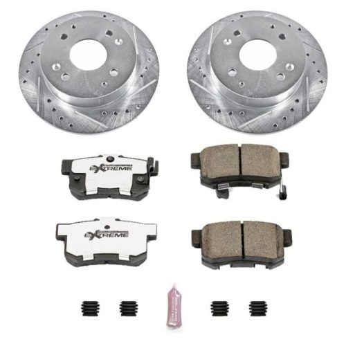 1998-2002 Honda Accord, 1998-2001 Acura CL & Honda Accord Z26 Street Warrior Brake Upgrade Kit - Heavy-Duty Drilled & Slotted Rotors with Carbon-Fiber Ceramic Pads - Premium Replacement
