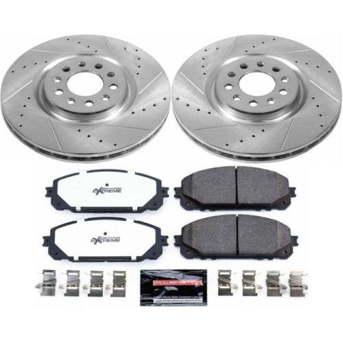 2017-2019 Jeep Cherokee Front Z36 Truck & Tow Brake Upgrade Kit - Heavy-Duty Drilled & Slotted Rotors with Carbon-Fiber Ceramic Pads - Premium Replacement