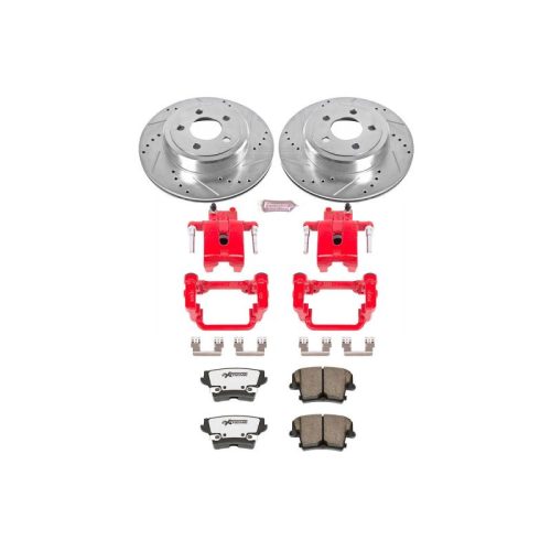 2006-2013 Dodge Charger, Challenger & Magnum Heavy-Duty Performance Brake Upgrade Kit with Drilled & Slotted Rotors and Carbon-Fiber Ceramic Pads - Premium Replacement