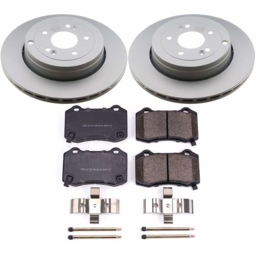 2011-2014 Hyundai Genesis Coupe Rear PowerStop Z17 Evolution Geomet Coated Brake Rotor and Ceramic Brake Pads - Premium Replacement