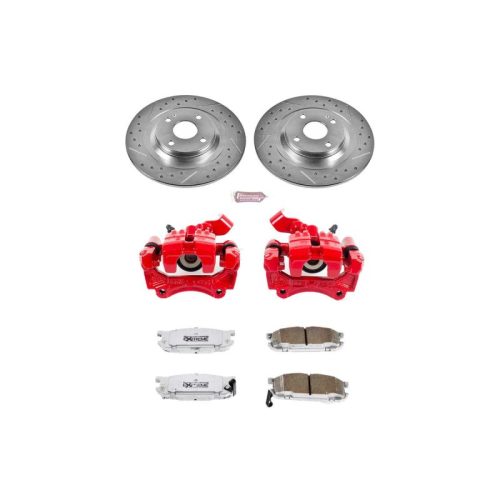 2001-2005 Mazda Miata Rear Z26 Street Warrior Brake Upgrade Kit with Drilled & Slotted Rotors, Carbon-Fiber Ceramic Pads, Powder Coated Calipers - Premium Replacement