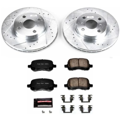 2001 Toyota Corolla Front Brake Rotor and Carbon-Fiber Ceramic Brake Pad Upgrade - Heavy-Duty Drilled & Slotted Performance Replacement