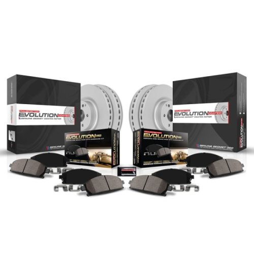 2022-2023 Hyundai Kona Front and Rear Heavy-Duty Geomet Coated Brake Rotor and Ceramic Brake Pad Assembly - Premium Replacement