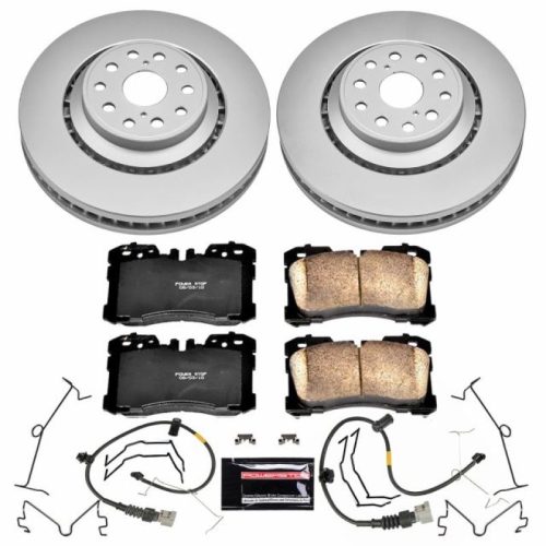 2010-2015 Lexus LS600h & LS460 Front Z17 Evolution Geomet Coated Brake Rotor and Pad Assembly - Premium Replacement