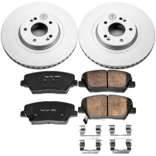 2015-2017 Kia Sorento Front Z17 Evolution Geomet Coated Brake Rotor and Ceramic Pad Assembly - Premium Replacement