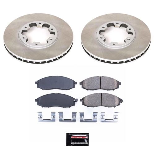 2001-2004 Nissan Frontier & Xterra Front Semi-Coated Rotor Brake Assembly - Premium Replacement