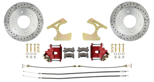 BPC-DBK1012TRK-LXR 1963-1970 Chevy Truck 6-Lug Rear Axle Disc Brake Conversion Kit | Red Calipers - Image 6