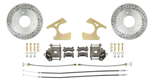 BPC-DBK1012TRK-LX 1963-1970 Chevy Truck 6-Lug Rear Axle Disc Brake Conversion Kit | Drilled & Slotted Rotors - Image 6