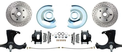 Bexar Pro Components 1963-1970 Chevy & GMC Truck 5-Lug Front Disc Brake Conversion Kit | Stock Height | Powder Coated Black Calipers - Image 4