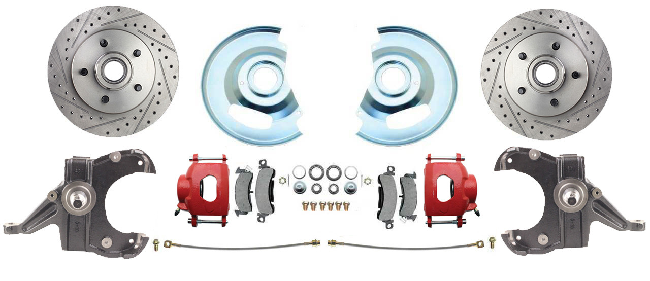 Bexar Pro Components 1963-1970 Chevy & GMC Truck Front Disc Brake Conversion Kit | 5-Lug | 2-Inch Drop Spindle | Powder Coated Black Calipers - Image 6