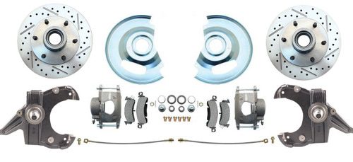 Bexar Pro Components 1963-1970 Chevy & GMC Truck 6-Lug Front Disc Brake Conversion Kit | 2-Inch Drop Spindle | Drilled & Slotted Performance Rotors - Image 4