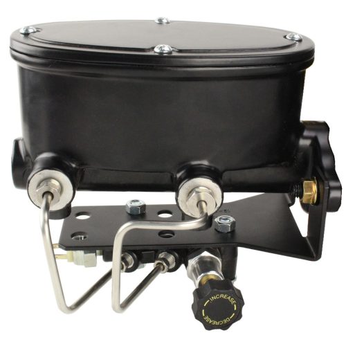Bexar Pro Components Universal Black Oval Master Cylinder Kit | 1-1/8-Inch Bore | Adjustable Proportioning Valve