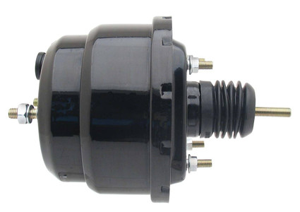 Bexar Pro Components 7-inch dual diaphragm vacuum power brake booster canister in semi-gloss black powder coat finish.