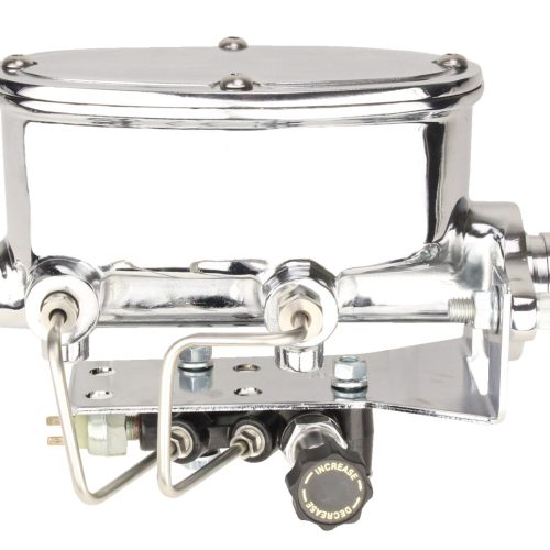 Bexar Pro Components Universal Chrome Oval Master Cylinder Kit | 1-1/8-Inch Bore | Adjustable Proportioning Valve