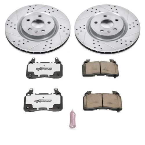 2010-2015 Chevrolet Camaro Front Z26 Street Warrior Brake Upgrade Kit - Heavy-Duty Drilled & Slotted Rotors with Carbon-Fiber Ceramic Pads - Premium Replacement