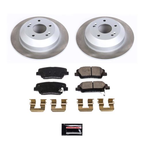 2011-2013 Kia Sorento Rear Semi-Coated Rotor Brake Assembly with Low-Dust Ceramic Pads - Premium Replacement