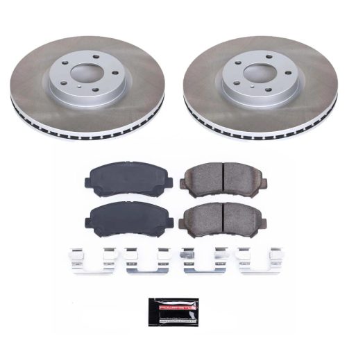 2009-2013 Nissan Maxima Front Semi-Coated Rotor Brake Kit with Ceramic Pads - Premium Replacement