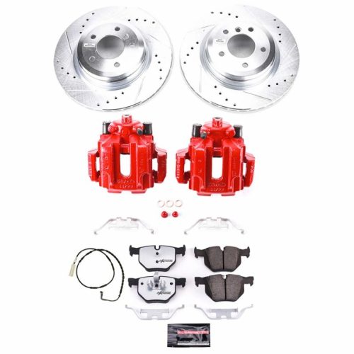 2006-2011 BMW 3 Series Rear Z26 Street Warrior Brake Upgrade Kit with Drilled & Slotted Rotors - Premium Replacement