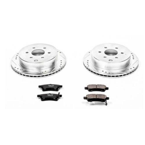 2007-2018 Nissan Xterra, 2007-2011 Nissan Frontier & Suzuki Equator Heavy-Duty Drilled & Slotted Brake Rotor and Carbon-Fiber Ceramic Brake Pad Upgrade - Premium Replacement