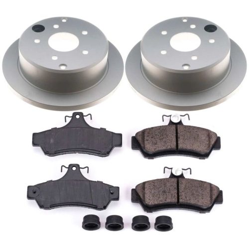 2004 Pontiac GTO Rear Z17 Evolution Geomet Coated Brake Rotor and Ceramic Brake Pad Assembly - Premium Replacement