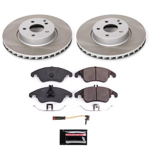 2013-2016 Mercedes-Benz C300, 2008-2012 Mercedes-Benz C350, Heavy-Duty Semi-Coated Rotor and Ceramic Brake Pad Assembly - Premium Replacement