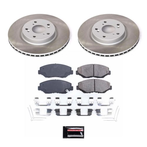 2012-2015 Honda CR-V Front Semi-Coated Rotor Brake Assembly with Ceramic Pads - Premium Replacement