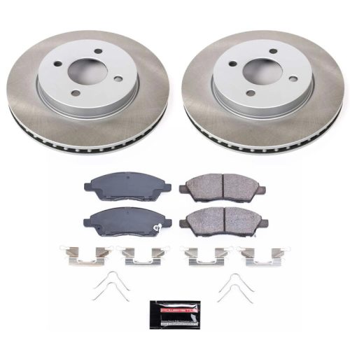 2014-2016 Nissan Versa Note Front Semi-Coated Rotor Brake Assembly with Ceramic Pads - Premium Replacement