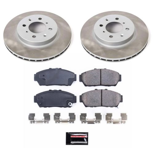 2001-2003 Acura Integra Front Semi-Coated Rotor and Ceramic Brake Pad Assembly - Premium Replacement