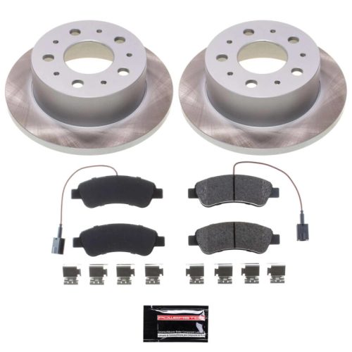 2014-2017 Ram ProMaster 1500, 2500, 3500 Rear Semi-Coated Rotor Brake Kit - Heavy Duty Fleet Replacement with Ceramic Pads and Premium Coated Solid Face Rotors