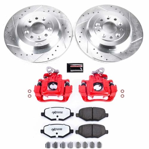 2009-2012 Ford Flex & Lincoln MKS Heavy-Duty Brake Upgrade Kit with Drilled & Slotted Rotors, Carbon-Fiber Ceramic Pads, Powder Coated Calipers - Premium Replacement