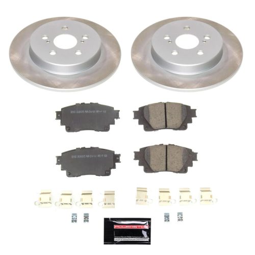 2019-2021 Toyota Corolla Rear Semi-Coated Rotor Brake Assembly with Ceramic Pads - Premium Replacement