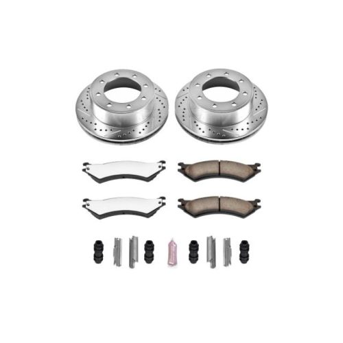2004-2007 Ford E-150/E-250/E-350 Super Duty Rear Brake Rotor and Ceramic Pad Assembly - Heavy Duty Performance Upgrade