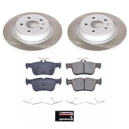 2013-2016 Ford Fusion Rear Semi-Coated Rotor Brake Assembly with Low-Dust Ceramic Pads - Premium Replacement