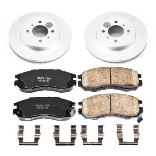 2002-2000 Mitsubishi Mirage Front PowerStop Z17 Evolution Geomet Coated Brake Kit - Premium Replacement