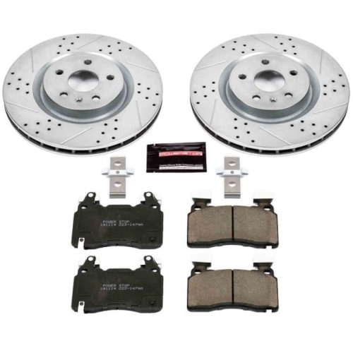 2014-2017 Chevrolet SS Front PowerStop Z23 Evolution Sport Brake Kit - Heavy-Duty Drilled & Slotted Rotor with Carbon-Fiber Ceramic Pads - Premium Replacement