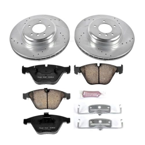 2011-2015 BMW 335i xDrive & X1 Front Brake Upgrade Kit with Drilled & Slotted Rotors and Carbon-Fiber Ceramic Pads - Premium Replacement