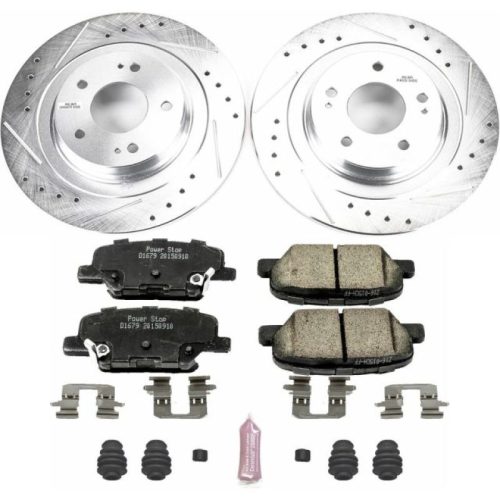 2013-2016 Mitsubishi Outlander & 2013-2015 Outlander Sport Rear Z23 Evolution Sport Brake Upgrade Kit - Premium Heavy-Duty Rotor and Carbon-Fiber Ceramic Brake Pad Set