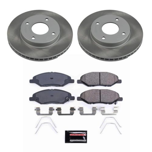 2009-2011 Nissan Versa Front Semi-Coated Rotor Brake Assembly with Ceramic Pads - Premium Replacement