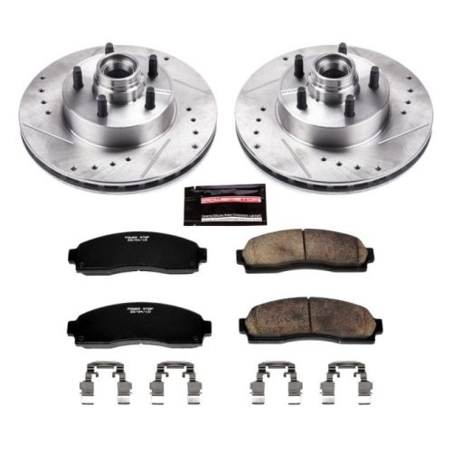 2010-2011 Ford Ranger Front Brake Rotor and Carbon-Fiber Ceramic Brake Pad Upgrade Kit - Heavy-Duty Performance with Drilled & Slotted Rotors - Premium Replacement